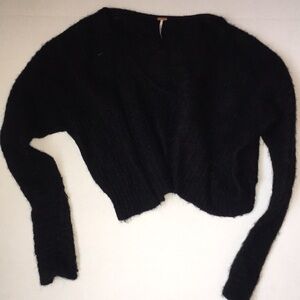 Free People Black V-Neck Sweater